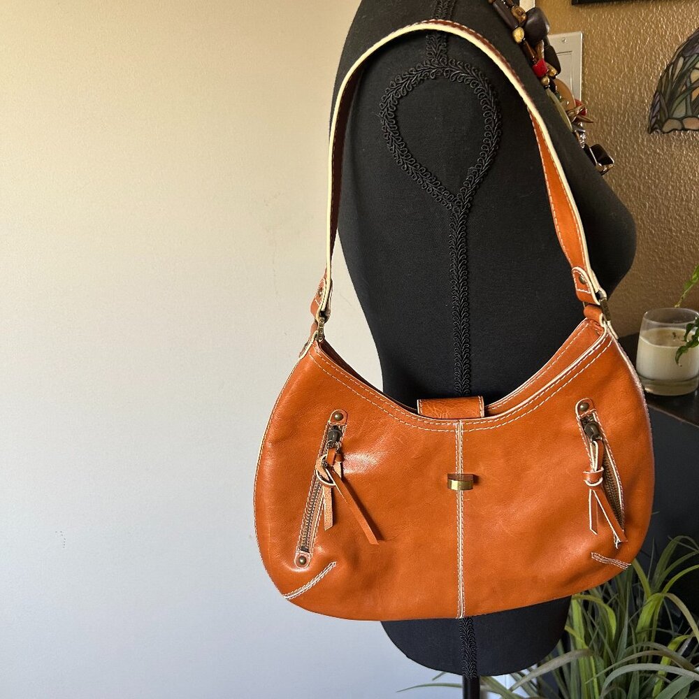 Rafé New York Cognac Leather Shoulder Bag